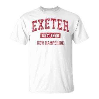 Exeter New Hampshire Nh Vintage Sports Red T-Shirt | Mazezy
