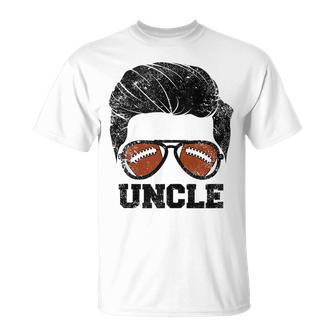 Football Uncle Funny Hair Glasses Football Uncle Unisex T-Shirt | Mazezy