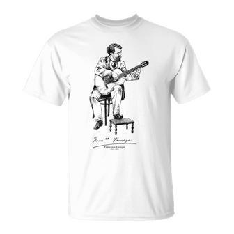 Francisco Tárrega-Spanish-Classical Guitar-Music T-Shirt | Mazezy