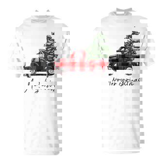 Buffalo Plaid Red Truck Christmas Tree T-Shirt | Mazezy