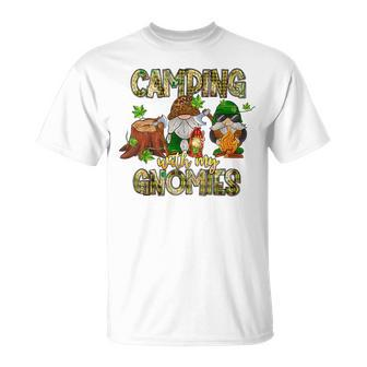Funny Camping With My Gnomies Gnome Lovers Campers Unisex T-Shirt | Mazezy UK