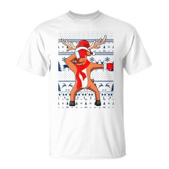 Dabbing Reindeer Ugly Christmas Sweaters T-Shirt - Monsterry AU
