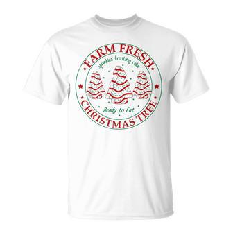 Farm Fresh Christmas Tree Cakes Family Xmas Pajamas T-Shirt - Monsterry