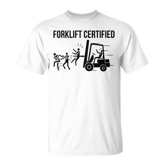 Funny Forklift Operator Forklift Certified Retro Vintage Men Unisex T-Shirt - Seseable