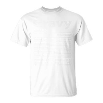 Gravy Nutrition Fact For Thanksgiving Christmas T-Shirt - Monsterry CA