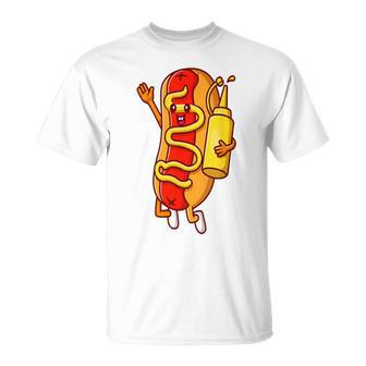 Hot Dog Sausage Bbq Food Lover Hotdog Lover T-Shirt - Seseable