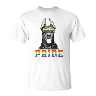 Funny Lgbt Pride Love Is Love Doberman Dog Unisex T-Shirt | Mazezy