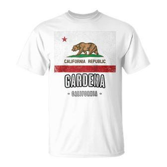Gardena California Cali City Souvenir Ca Flag Top T-Shirt | Mazezy