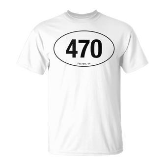 Georgia Area Code 470 Oval State Pride T-Shirt | Mazezy