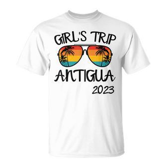 Girls Trip Antigua 2023 Sunglasses Summer Vacation Girls Trip Funny Designs Funny Gifts Unisex T-Shirt | Mazezy