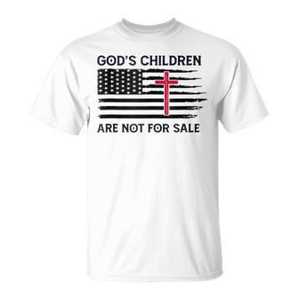 Gods Children Are Not For Sale American Flag Men Women  Unisex T-Shirt