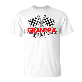 Grandpa Pit Crew Funny Car Race Birthday Party Gift For Men Unisex T-Shirt | Mazezy