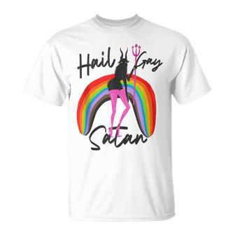 Hail Gay Satan Lgbt Gay Pride Month Transgender Lesbian Unisex T-Shirt | Mazezy