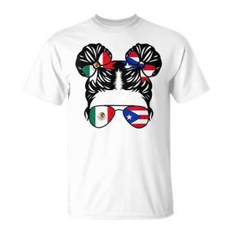 Half Mexican Half Puerto Rican Girl Mexico Kids Heritage Unisex T-Shirt - Seseable