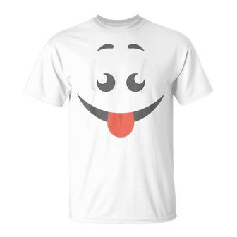 Halloween Tongue Out Emoticon Face Group Costume Unisex T-Shirt | Mazezy