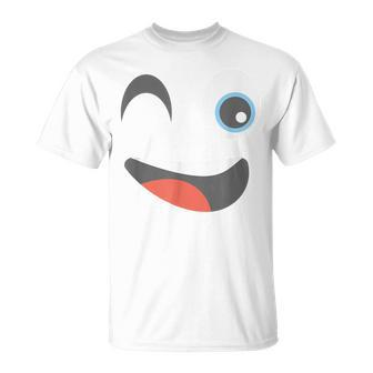 Halloween Winking Emoticon Face Group Costume Unisex T-Shirt | Mazezy