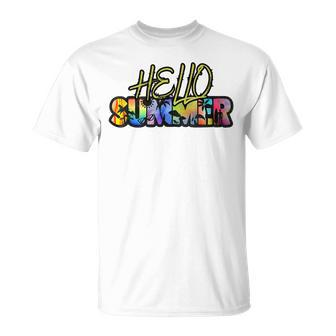 Hello Summer Hawaii Beach Summer Vacation Family Tie Dye Unisex T-Shirt | Mazezy