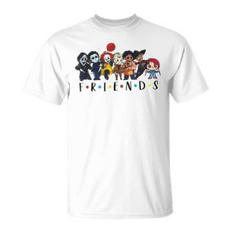 Horror Characters Friends Colors Halloween T-Shirt | Mazezy