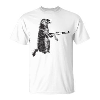 Hunting Woodchuck Ak-47 Gun Groundhog T-Shirt | Mazezy CA