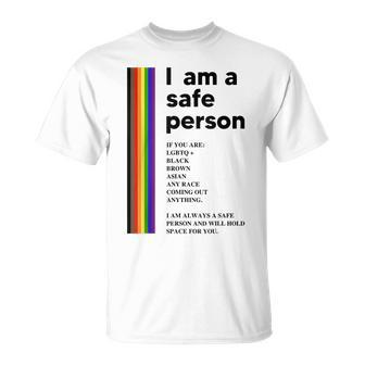 I Am A Safe Person Ally Lgbt Proud Gay Lesbian Lgbt Month Unisex T-Shirt | Mazezy