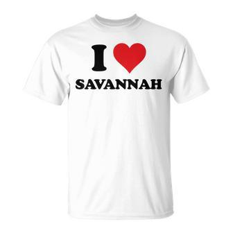 I Heart Savannah First Name I Love Personalized Stuff Unisex T-Shirt | Mazezy