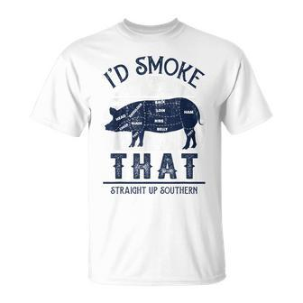 Id Smoke That Straight Up Southern Pig Vintage T-shirt - Thegiftio UK