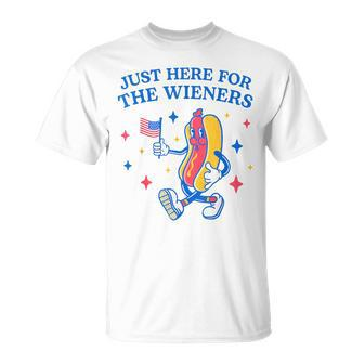 Im Just Here For The Wieners Funny Fourth Of July Unisex T-Shirt - Seseable