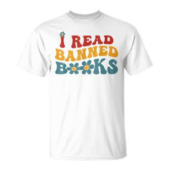 Im With The Banned Book Lover I Read Banned Books Groovy Unisex T-Shirt | Mazezy