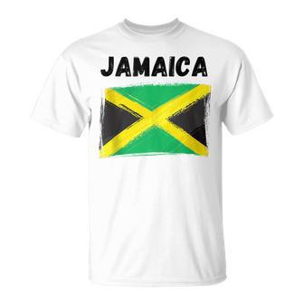 Jamaica Flag Holiday Vintage Grunge Jamaican Flag Unisex T-Shirt - Seseable
