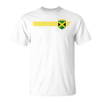 Jamaica Flag Jamaican Vintage Athletic Throwback Souvenir Unisex T-Shirt - Seseable