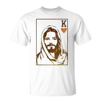 Jesus King Of Hearts Card Christian For Men Women  Unisex T-Shirt