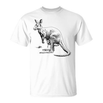Kangaroo Graphic Marsupial Australian Animals Unisex T-Shirt | Mazezy