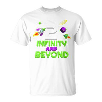 Kids 2 Year Old Two Infinity And Beyond 2Nd Birthday Boys Girls Unisex T-Shirt | Mazezy