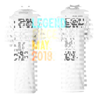 Kids 5 Year Old Legend Since May 2018 5Th Birthday Unisex T-Shirt | Mazezy