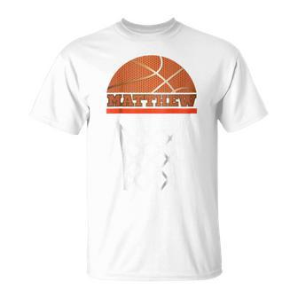 Kids Basketball Matthew Custom Name Gift For Boys Youth Unisex T-Shirt | Mazezy