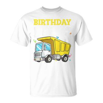 Kids Birthday Boy 5 Five Construction Truck Party 5Th Birthday Unisex T-Shirt | Mazezy
