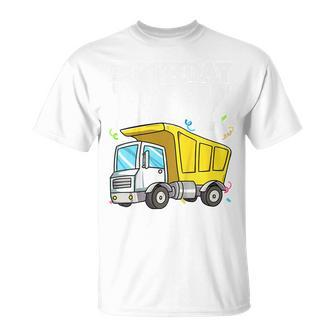 Kids Birthday Boy Construction Truck Theme Party Toddler Unisex T-Shirt | Mazezy UK