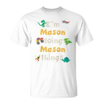 Kids Cool Mason Personalized First Name Boys Unisex T-Shirt | Mazezy