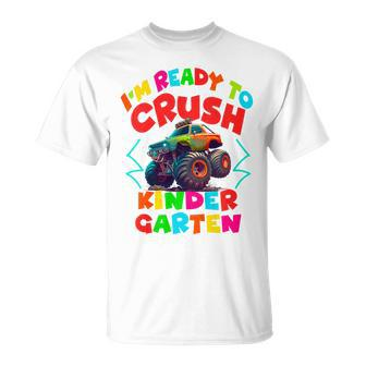 Kids Crush Kindergarten Monster Truck First Day Of School Boy  Unisex T-Shirt