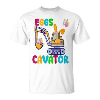 Kids Eggscavator Happy Easter Funny Excavator Hunting Egg Kids Hunting Funny Gifts Unisex T-Shirt | Mazezy