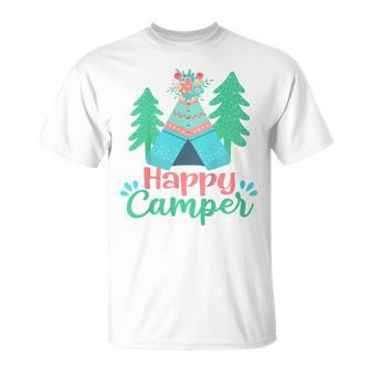 Kids Happy Campers Gift For Girl Boy Picnic Toddler Camping Lover Unisex T-Shirt | Mazezy
