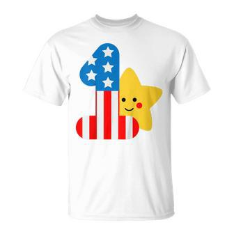 Kids My 1St 4Th Of July 2023 New Born Baby Patriotic Kids Toddler  Unisex T-Shirt