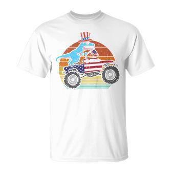 Kids T-Rex Dino Monster Truck Kids 4Th Of July Baby Boys Toddler  Unisex T-Shirt