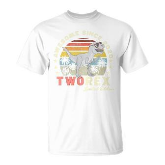 Kids Two Rex 2Nd Birthday Kids Two Dinosaur 2 Year Old 2020 Boys Unisex T-Shirt | Mazezy