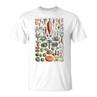 Kitchen Vegetable Identification Reference Chart Botanical T-Shirt | Mazezy