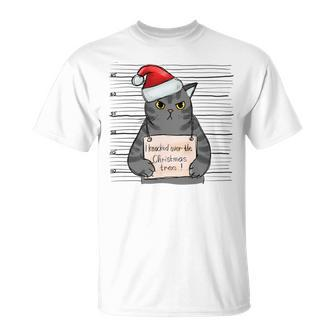 I Knocked Over The Christmas Tree Fat Cat Shot T-Shirt | Mazezy