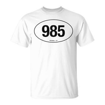 Louisiana Area Code 985 Oval State Pride Gift Unisex T-Shirt | Mazezy