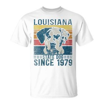 Louisiana Catahoula Leopard Dog Us State Dog Fan Lover Retro Unisex T-Shirt | Mazezy