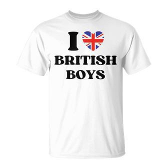 I Love British Boys I Red Heart British Boys Britain T-shirt - Thegiftio UK