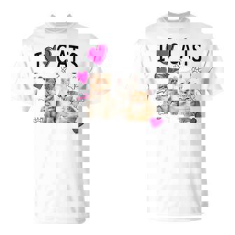 I Love Cats Cat Lover I Love Kittens T-Shirt - Seseable